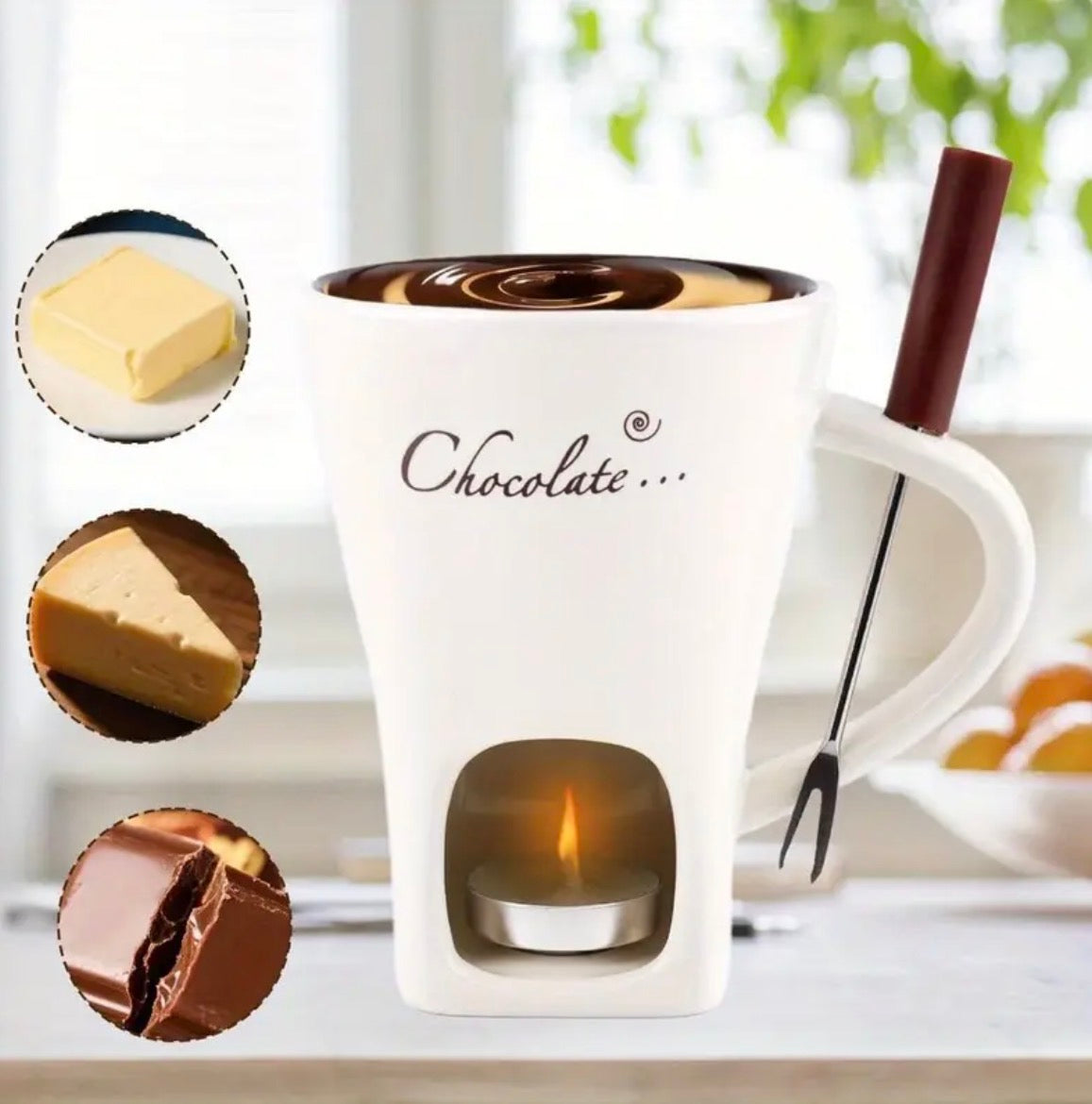 Cozy Beige Fondue Mug